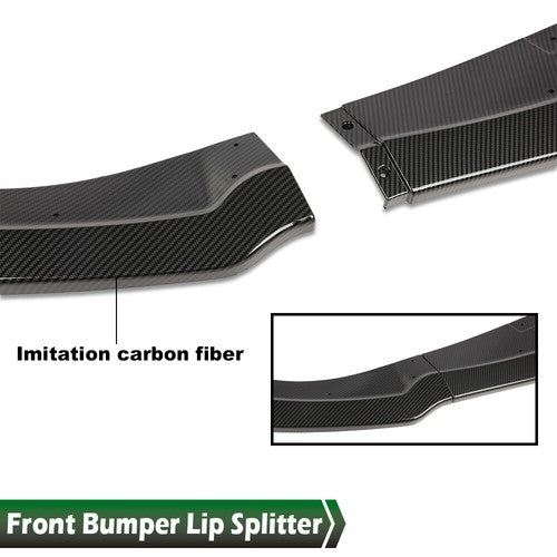 Solid Spare Fit For 06-07 Subaru Impreza WRX STI Front Carbon Look Bumper Lip Splitter