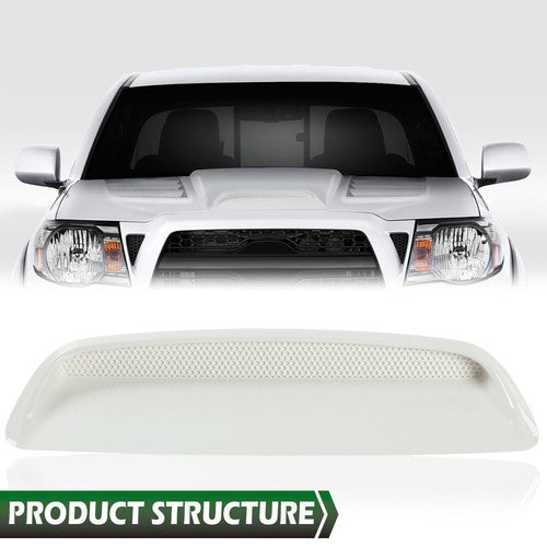Solid Spare Fit For 2005-2011 Toyota Tacoma Pickup Front Sport Hood Bulge Scoop Kit White