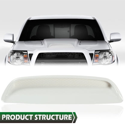 Solid Spare Fit For 2005-2011 Toyota Tacoma Pickup Front Sport Hood Bulge Scoop Kit White