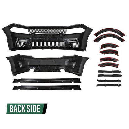 Solid Spare Front and Rear Bumper Hellcat Style Fit For 2015-2023 Dodge Charger Widebody Kit
