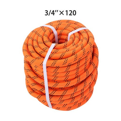 Solid Spare 3/4 in X120' 48 Stranded Braided Rope Breaking Strength 8626 Pounds Orange Black