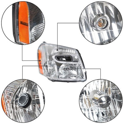 Solid Spare Headlight Fit For Chevy Equinox 2005-2009 Headlamps Passenger Side Clear Housing