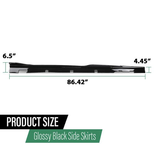 Solid Spare Body Kit Glossy Black Side Skirts Rocker Panel Fit For 15-23 Charger Widebody