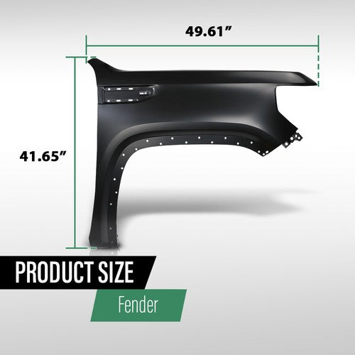 Solid Spare Fender Front Right Passenger Side GM1241413 Fit For 2019-2025 GMC Sierra 1500