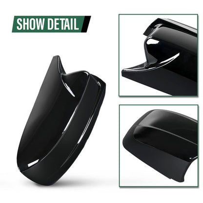Solid Spare Fit For 2015-2023 Dodge Charger SRT Black Horn Side Wing Mirror Cover Cap Trim