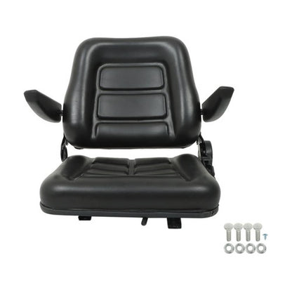 Solid Spare Universal Tractor Seat for Dumper Forklift Mower Digger Armrest Black