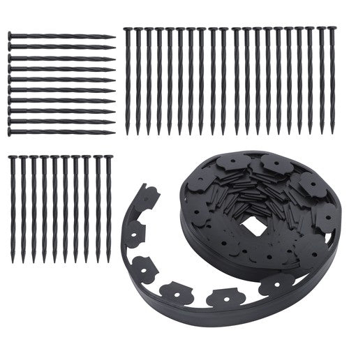 Solid Spare Lawn Border L-shaped Lawn Garden Edging Kit 40FT With 40Pcs Anchoring Spikes