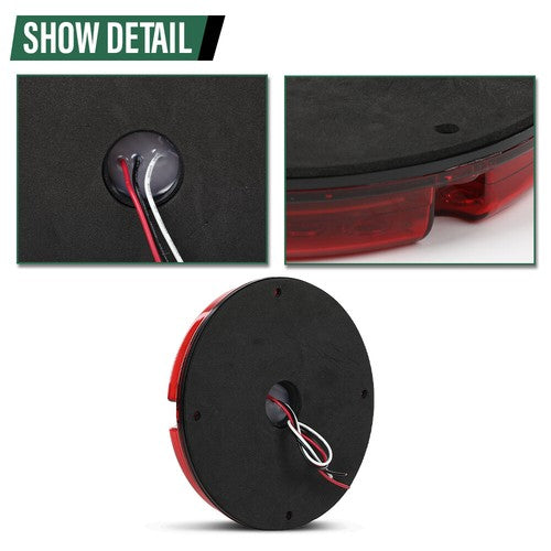 Solid Spare Tail Light Fit For School Bus Transit Vehicles Refuse Hauler 7" Round 47-LED Red