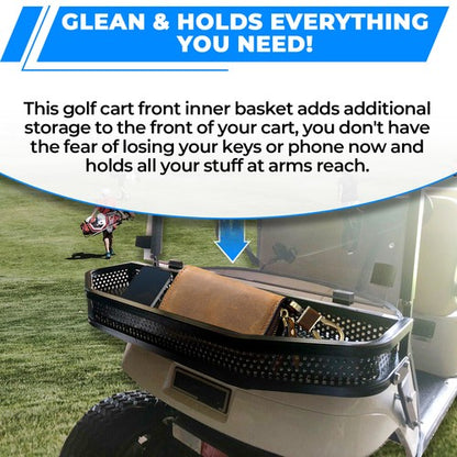 Solid Spare Heavy Duty Front Clay / Cargo Basket For EZGO TXT Golf Cart w/ Mounting Brackets