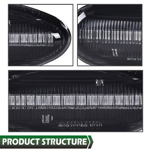 Solid Spare LED Side Marker Lights Lamps Smoked Fit For 2001-2014 Chevy Silverado GMC Sierra