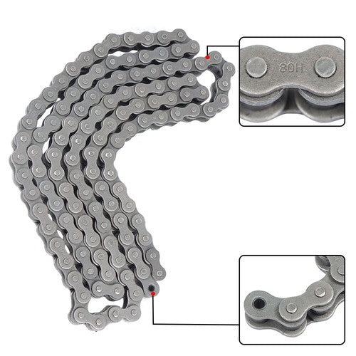 Solid Spare #80H Heavy Duty Roller Chain × 10 Feet With 1 Connector US