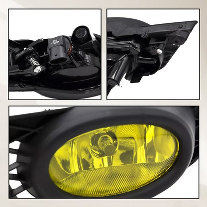 For 2009 2010 2011 Honda Civic Sedan Fog Lights W/ Wiring & Switch Yellow Lens