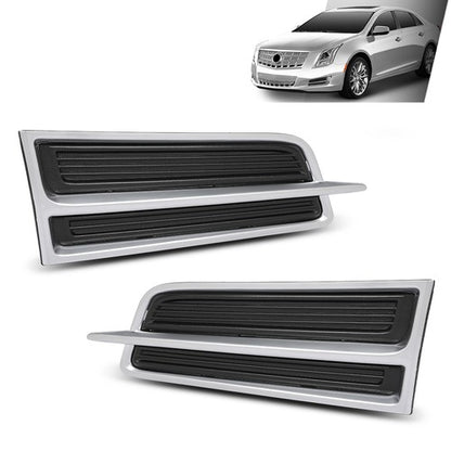 Solid Spare Fit For 2013-2015 Cadillac XTS Front Bumper Insert Fog Light Cover Left+Right