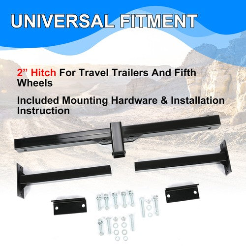 Solid Spare 2'' Trailer Hitch For Camper RV Trailers 5th Wheel Bike Rack Mount Adjustable