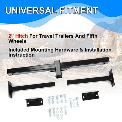 Solid Spare 2'' Trailer Hitch For Camper RV Trailers 5th Wheel Bike Rack Mount Adjustable