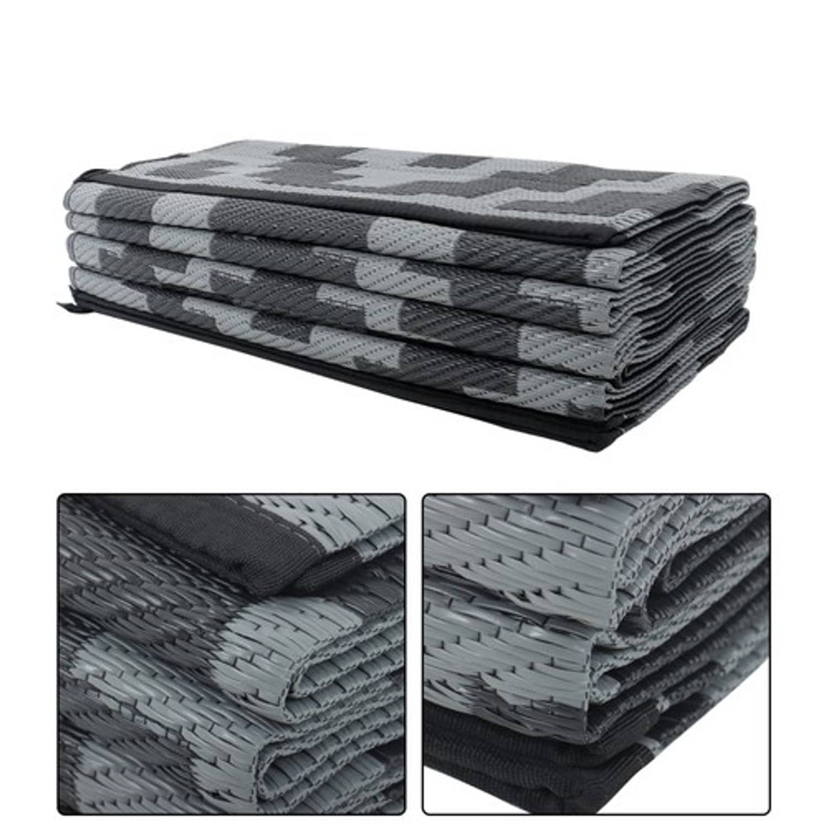 Solid Spare Waterproof Outdoor 9x12FT black gray Rug Outdoor Plastic Modern Area Rug