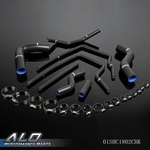 Solid Spare Fit For 1996-2000 Impreza GC8 GF8 STI EJ20 WRX Silicone Radiator Hose Kit Black