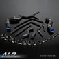 Solid Spare Fit For 1996-2000 Impreza GC8 GF8 STI EJ20 WRX Silicone Radiator Hose Kit Black
