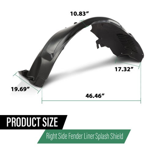 Solid Spare Fit For 2010-2019 Jaguar XJ XJR Front Right Side Fender Liner Splash Shield