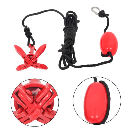 Solid Spare 2× Red New Marine Kayak Folding Anchor Kit 1.5Lb Fit For PWC Canoe Jet Ski