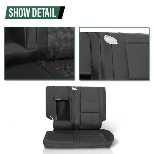 Solid Spare Fit For 2011-2019 Jeep Grand Cherokee Front & Rear Full Set Seat Covers Replace