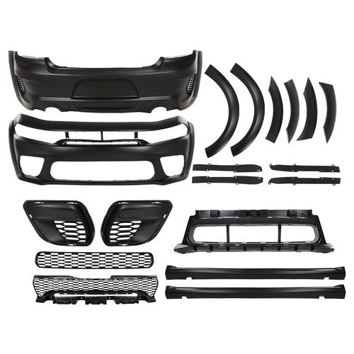 Solid Spare Front and Rear Bumper Hellcat Style Fit For 2015-2023 Dodge Charger Widebody Kit