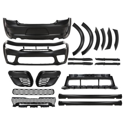 Solid Spare Front and Rear Bumper Hellcat Style Fit For 2015-2023 Dodge Charger Widebody Kit