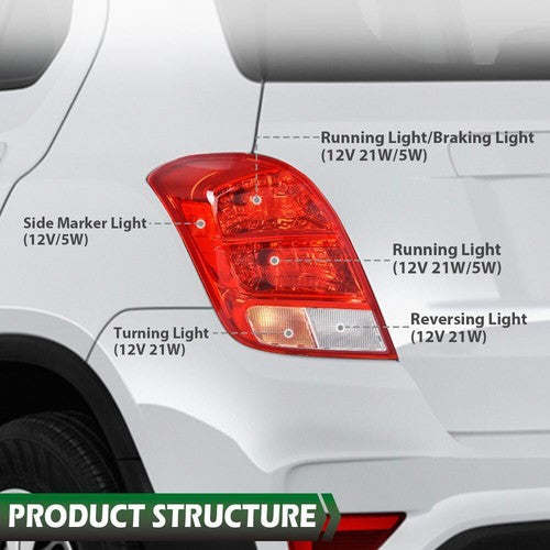 Solid Spare New Fit For 2013-2019 Chevy Trax Halogen Tail Light Brake Lamp Left Driver Side