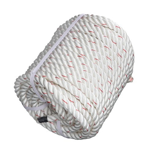 Solid Spare 3/4IN x120FT High Strength Braided Rope Breaking Strength 2038 Pounds White Red