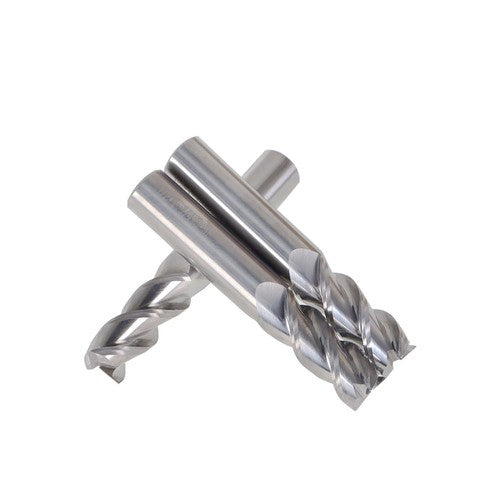 Solid Spare 1/2" 3 Flute Carbide End Mill for Aluminum x 1-1/4" Cutting Length 3PCS