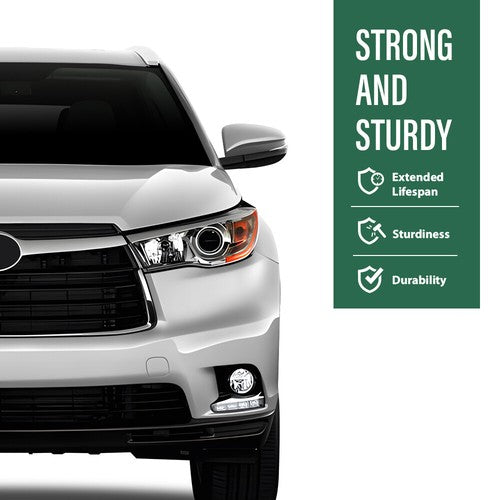 Solid Spare Fit For 14-16 Toyota Highlander Front Bumper Upper Grille Black Chrome TO1200371