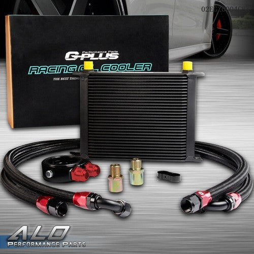 Solid Spare Universal Aluminum 30 Row AN10 Engine Oil Cooler+Oil Lines+Filter Adapter Kit