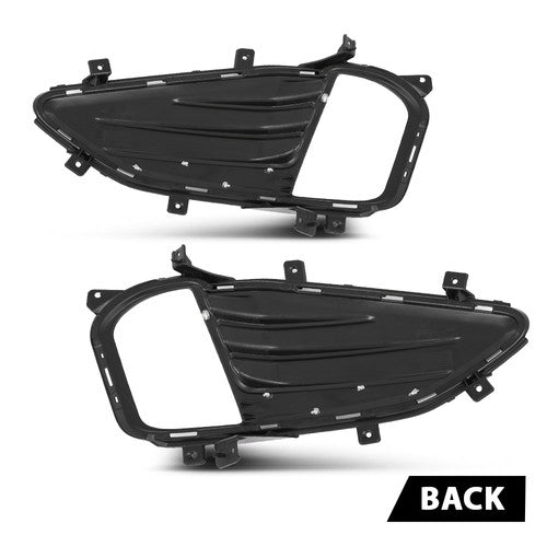 Solid Spare Fit For 2019-2024 Ford Edge Front Bumper Fog Light Bezel Lamp Trim Left+Right