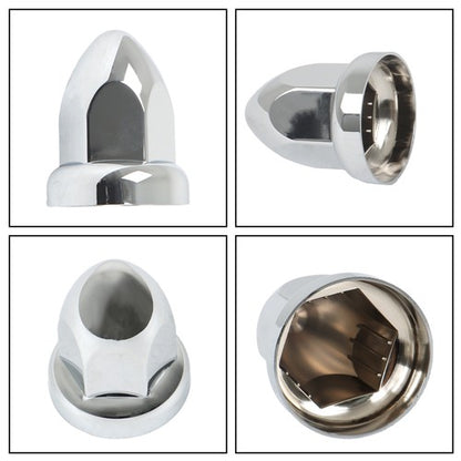 Solid Spare 33mm Chrome Semi TrucK Lug Nut Covers PUSH ON ABS Plastic 20 Pack