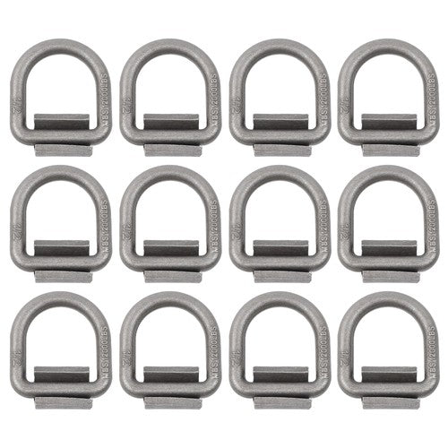 Solid Spare 12 Pack 1/2" Weld On Forged D Ring with Welding Clip 12,000lbs Fracture Strength