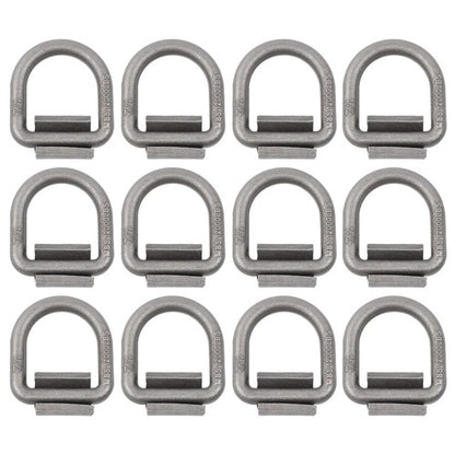 Solid Spare 12 Pack 1/2" Weld On Forged D Ring with Welding Clip 12,000lbs Fracture Strength