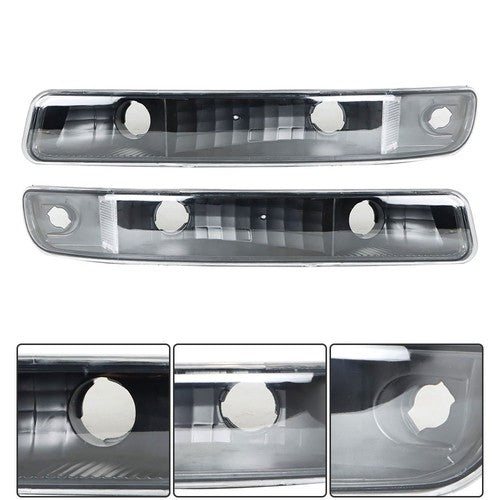 Solid Spare For GMC Sierra 1500 99-07 & Yukon 00-06 Headlight Black Housing Halogen Clear