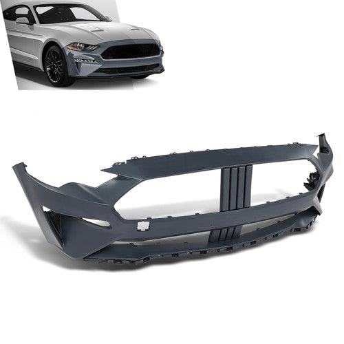 Solid Spare Front Bumper Cover Fascia Fit For 2018-2021 Ford Mustang With Tow Hook Hole