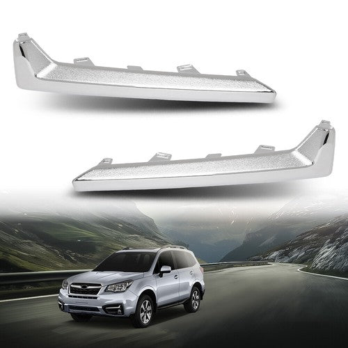 Solid Spare Fog Light Molding Trim Silver Fit For 2017-2018 Subaru Forester Left+Right