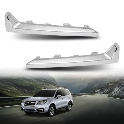 Solid Spare Fog Light Molding Trim Silver Fit For 2017-2018 Subaru Forester Left+Right