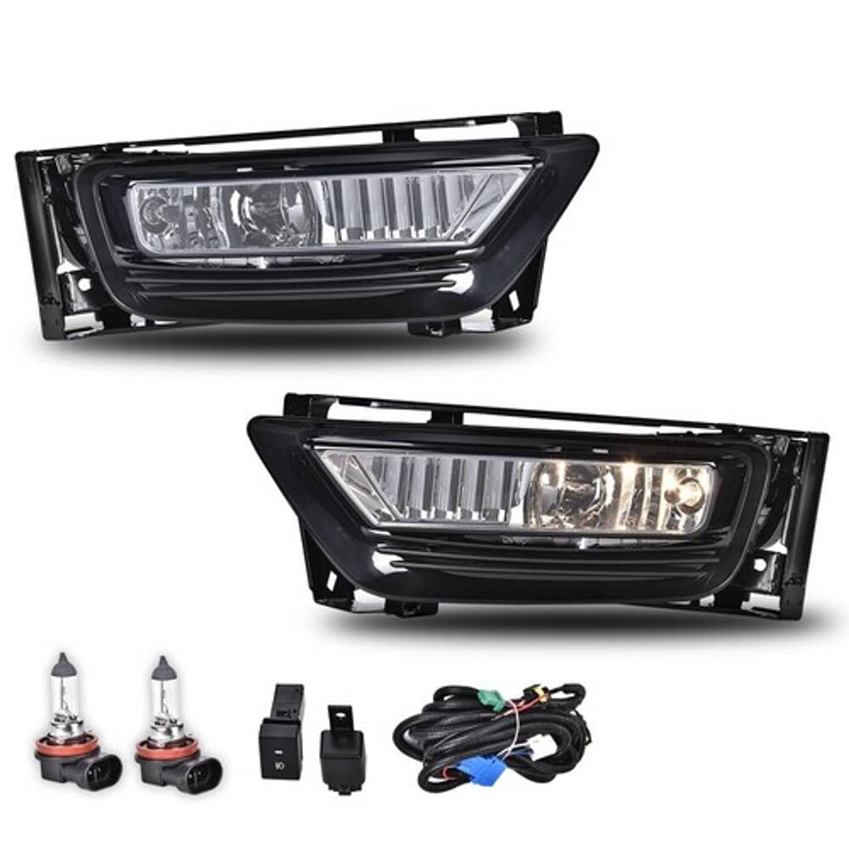 Solid Spare Fit For 2013 2014 2015 Honda Accord Sedan Smoke Front Bumper Fog Lights W/ Bulbs