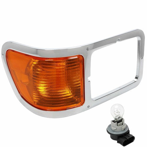 Solid Spare Passenger Side Headlight Bezel Signal Corner W/Bulb For 2000-2015 Ford F650 F750