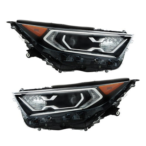 Solid Spare For 19-2022 Toyota RAV4 Hybrid XLE Projector Headlights Assembly LED Left+Right