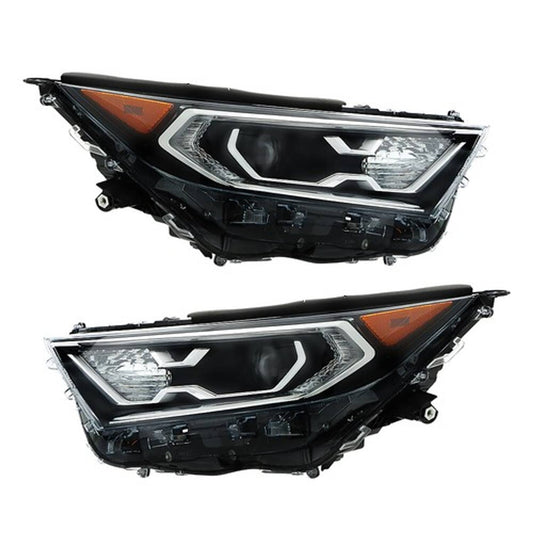 Solid Spare For 19-2022 Toyota RAV4 Hybrid XLE Projector Headlights Assembly LED Left+Right