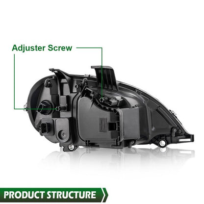 Solid Spare Fit For 96-04 Freightliner Columbia Driver & Passenger Side Headlights Headlamps