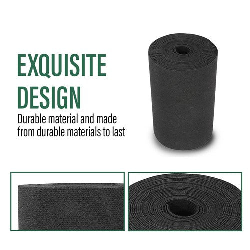 Solid Spare 18" x 50' Ribbed Bunk Carpet / Marine Boat Trailer Runners / Outdoor - Black