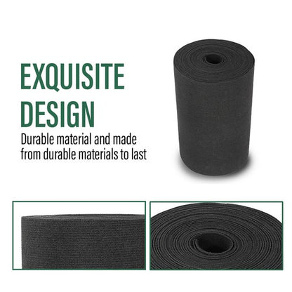 Solid Spare 18" x 50' Ribbed Bunk Carpet / Marine Boat Trailer Runners / Outdoor - Black