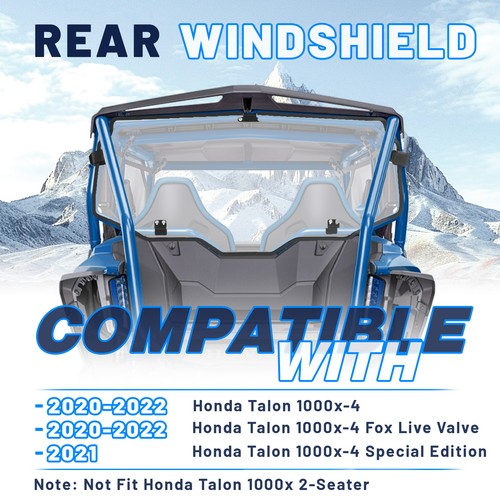 Solid Spare Clear Rear Windshield Back Window For Honda 2020 2021 2022 2023 Talon 1000X-4