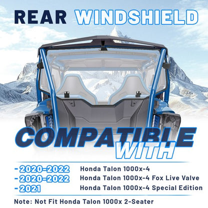 Solid Spare Clear Rear Windshield Back Window For Honda 2020 2021 2022 2023 Talon 1000X-4