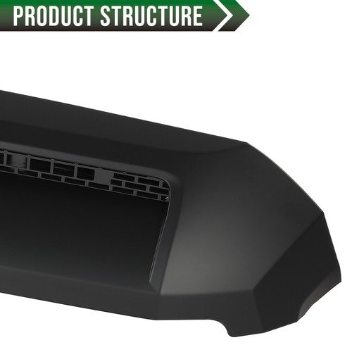 Solid Spare Front Upper Hood Bulge Molding Matte Black Fit For 2014-2021 Toyota Tundra